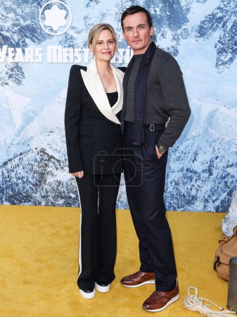 Photo for Aimee Mullins and husband Rupert Friend arrive at the Montblanc Meisterstuck 100th Anniversary Gallery held at Paramour Estate on May 1, 2024 in Silver Lake, Los Angeles, California, United States. - Royalty Free Image