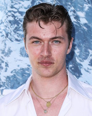 Photo for Lucky Blue Smith arrives at the Montblanc Meisterstuck 100th Anniversary Gallery held at Paramour Estate on May 1, 2024 in Silver Lake, Los Angeles, California, United States. - Royalty Free Image