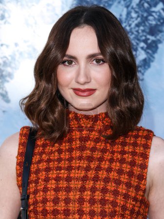 Photo for Maude Apatow arrives at the Montblanc Meisterstuck 100th Anniversary Gallery held at Paramour Estate on May 1, 2024 in Silver Lake, Los Angeles, California, United States. - Royalty Free Image
