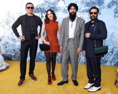 Photo for Rupert Friend, Maude Apatow, Waris Ahluwalia and Jason Schwartzman arrive at the Montblanc Meisterstuck 100th Anniversary Gallery held at Paramour Estate on May 1, 2024 in Silver Lake, Los Angeles, California, United States. - Royalty Free Image