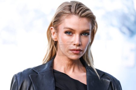 Photo for Stella Maxwell arrives at the Montblanc Meisterstuck 100th Anniversary Gallery held at Paramour Estate on May 1, 2024 in Silver Lake, Los Angeles, California, United States. - Royalty Free Image