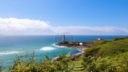 Photo for Panoramic view of the famous le petit minou lighthouse located in a scenic area of brittany. Concept of wonders in the world - Royalty Free Image