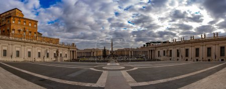 Photo for Panoramic view of saint peter's square in vatican rome seen from the cathedral door - Royalty Free Image