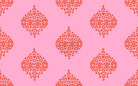 Arte étnico abstracto ikat. Patrón sin costuras en estilo tribal, bordado popular y mexicano. Estampado de ornamento de arte geométrico azteca. Diseño para alfombra, papel pintado, ropa, envoltura, tela, cubierta, textil.