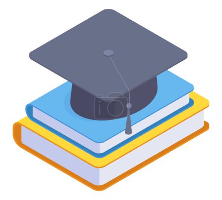 Illustration for Isometric education concept. High school or college graduation, final exams, education and studying 3d vector illustration on white background - Royalty Free Image