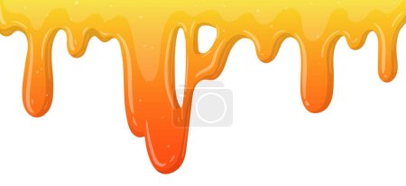 Illustration for Slime border. Cartoon sticky slime splash, dripping liquid mucus backdrop. Sticky slime flat vector background illustration - Royalty Free Image