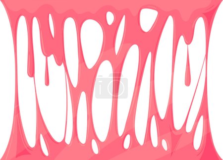 Illustration for Cartoon slime background. Sticky stretchy chewing gum, goo liquid mucus splatters flat vector background illustration - Royalty Free Image