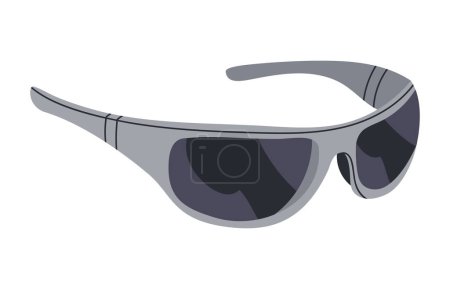 Illustration for Retro plastic shades. Hand drawn trendy 90s style frames sunglasses, fashionable eyewear accessories flat vector illustration - Royalty Free Image