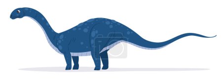 Ilustración de Dinosaurio Apatosaurus. Dibujos animados dinosaurio saurópodo grande, dino antiguo herbívoro, reptil cretácico ilustración vector plano. Dinosaurio apatosaurio lindo - Imagen libre de derechos