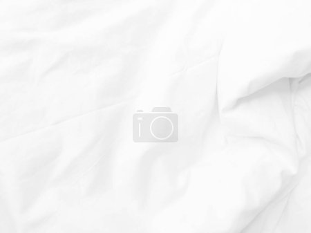 Foto de White fabric texture background, wavy fabric. Abstract white fabric texture background. Cloth soft wave. Creases of satin, silk, and cotton. The luxury of white fabric texture background. - Imagen libre de derechos