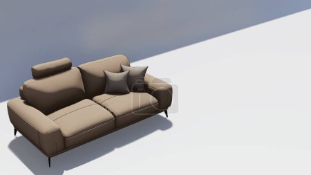 Photo for 3d rendering realistic sofa with shadow in minimalistic style isolated on white background. Vector illustration - Royalty Free Image