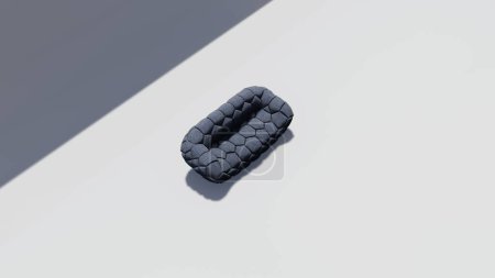 Téléchargez les photos : 3d rendu de l'intérieur du canapé gris moderne avec motif asymétrique en relief et pieds en métal - en image libre de droit