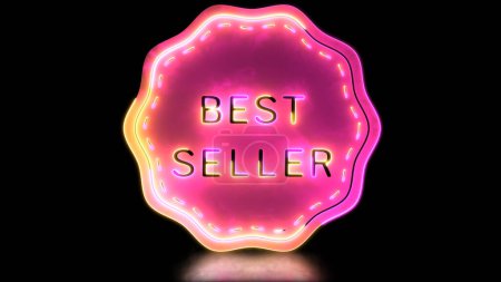 Téléchargez les photos : Effet néon lumineux bouclant, icônes best-seller, backgroun noir - en image libre de droit