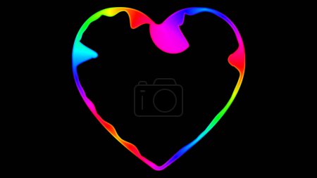 Heart shape digital sound wave on black background