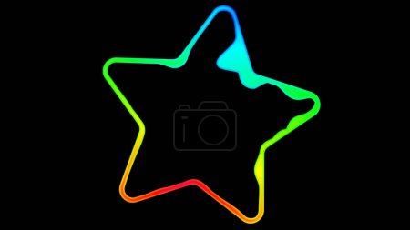 Foto de Ondas sonoras digitales en forma de estrella sobre fondo negro - Imagen libre de derechos