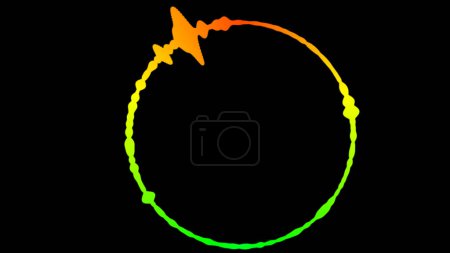 Foto de Ondas sonoras digitales en forma de círculo sobre fondo negro - Imagen libre de derechos