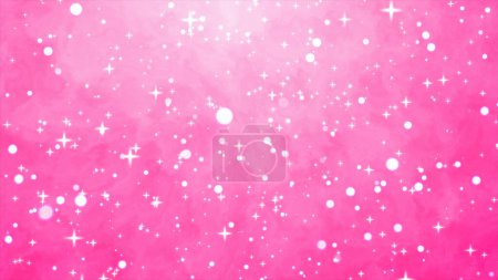 Glowing Stars Sparkle On Pink Background. Shining Glitter Particles Motion Graphic