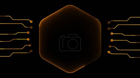 Leuchtende Looping-Ikone, moderne Technik, Neon-Effekt, schwarzer Hintergrund