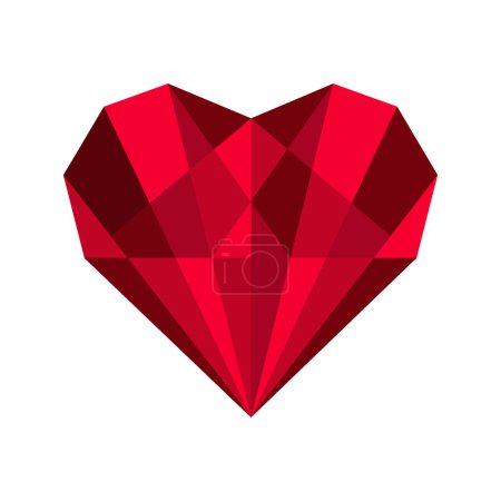 Photo for Red diamond heart.Red heart,romantic heart,heart vector,the valentines day - Royalty Free Image