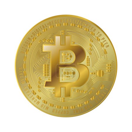 Photo for Bitcoin gold coin with golden texture. vector illustration. - Royalty Free Image