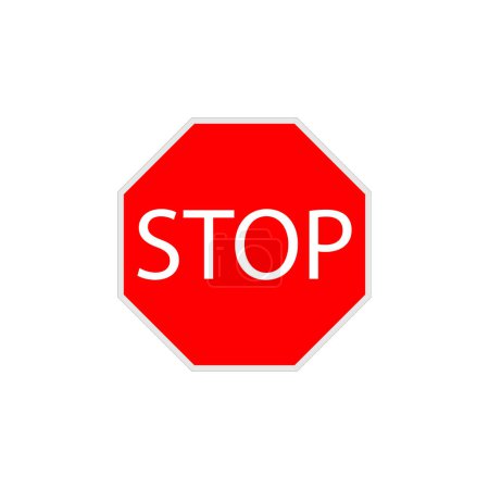 Photo for Red stop sign isolated on white - Royalty Free Image