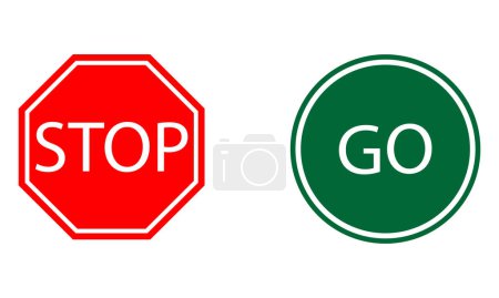 Photo for Stop and go sign vector illustration - Royalty Free Image