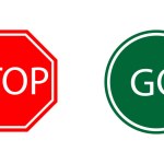 stop and go sign vector illustration