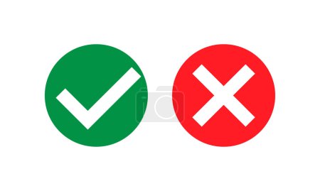 Photo for Cross and mark icons. vector illustration. - Royalty Free Image