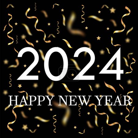 Photo for Happy 2024 New Year.Confetti.Vector illustration. - Royalty Free Image