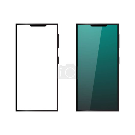 Photo for Set of smartphones.Model smartphone.Mobile phone with shadow on transparent background.Vector illustration - Royalty Free Image
