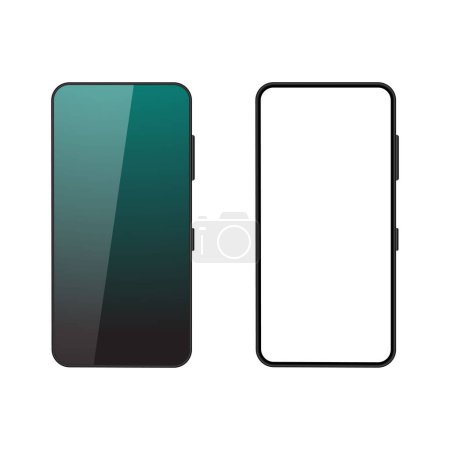 Photo for Set of smartphones.Model smartphone.Mobile phone with shadow on transparent background.Vector illustration - Royalty Free Image