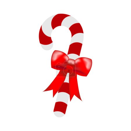 Photo for Candy cane and bow.Vector illustration - Royalty Free Image