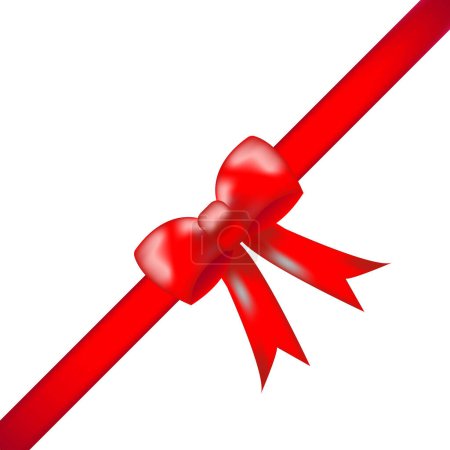 Photo for Red gift ribbon and bow.Vector illustration - Royalty Free Image