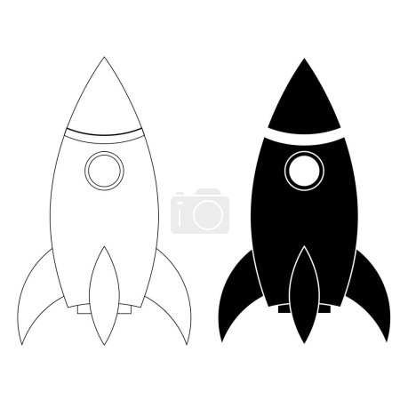 Photo for Rocket Spaceship in vector illustration.Rocket icon black and white - Royalty Free Image