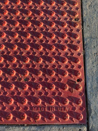 Photo for Corner sidewalk texture red - Royalty Free Image