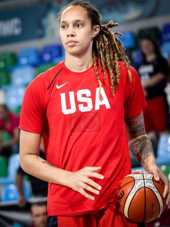 Téléchargez les photos : Espagne, Tenerife, 25 septembre 2018 : La joueuse de basket-ball américaine Brittney Griner lors de la Coupe du monde de basket-ball féminin de la FIBA en Espagne. - en image libre de droit