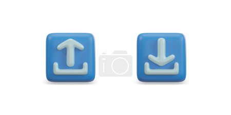 Photo for Download and upload icon. Load internet data symbol. clipping path. 3D rendering. - Royalty Free Image