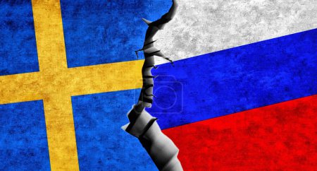 Téléchargez les photos : La Russie et la Suède battent pavillon ensemble. Relations Suède-Russie - en image libre de droit