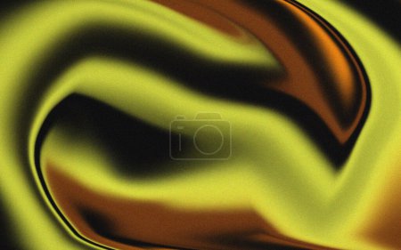 Photo for Grainy liquid paint gradient wavey background. Trendy golden yellow light brown colors lo-fi effect vintage texture wallpaper for banner, web, brochure, social media. - Royalty Free Image