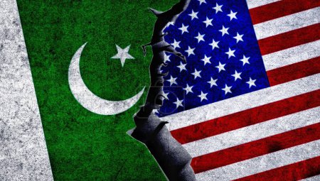Téléchargez les photos : Etats-Unis et Pakistan drapeaux ensemble. Relations entre le Pakistan et les États-Unis. - en image libre de droit