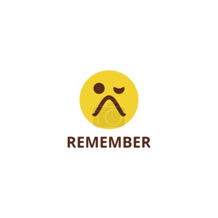 Téléchargez les illustrations : Logo Emoji avec expression faciale rappelant. - en licence libre de droit