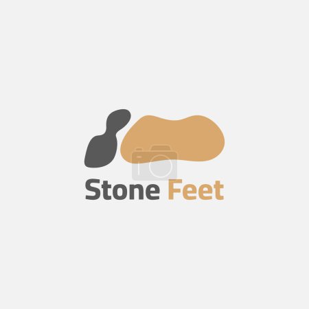 Logo von zwei Steinen, die Fußsohlen ähneln.