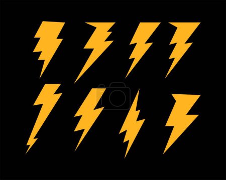 Photo for Thunder bolt electic symbol, icon, logo, illustration vector element green technology electricity energy editable - Royalty Free Image