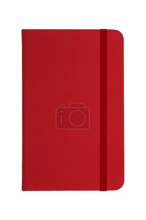 Photo for Red notebook with red elastic band - Royalty Free Image
