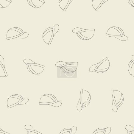 Construction hat line art seamless pattern. Suitable for backgrounds, wallpapers, fabrics, textiles, wrapping papers, printed materials, and many more.