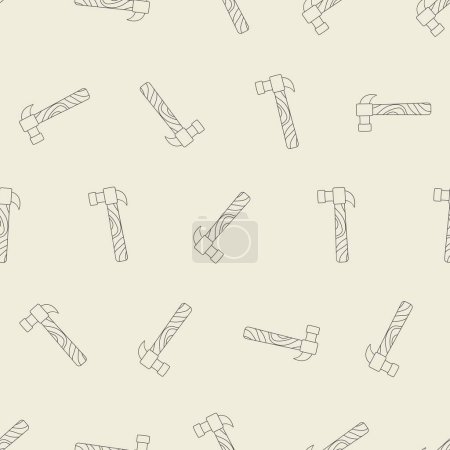 Hammer line art seamless pattern. Suitable for backgrounds, wallpapers, fabrics, textiles, wrapping papers, printed materials, and many more.