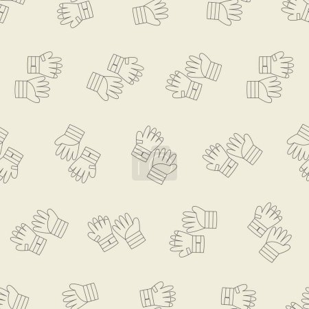 Work gloves line art seamless pattern. Suitable for backgrounds, wallpapers, fabrics, textiles, wrapping papers, printed materials, and many more.