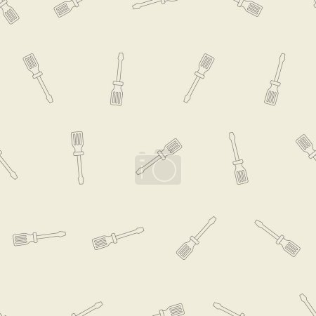 Screwdriver line art seamless pattern. Suitable for backgrounds, wallpapers, fabrics, textiles, wrapping papers, printed materials, and many more.