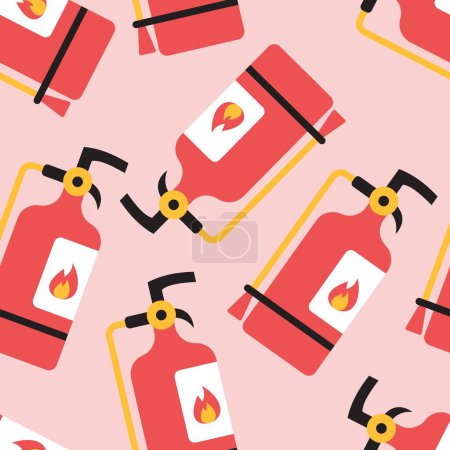 Fire extinguisher seamless pattern. Suitable for backgrounds, wallpapers, fabrics, textiles, wrapping papers, printed materials, and many more.