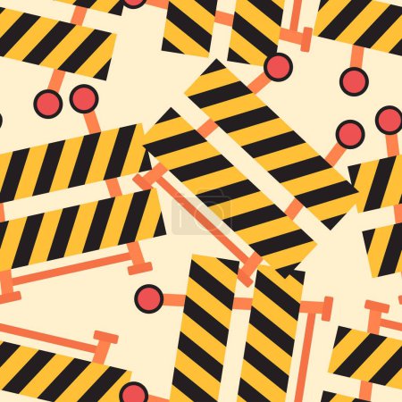 Safety barrier seamless pattern. Suitable for backgrounds, wallpapers, fabrics, textiles, wrapping papers, printed materials, and many more.